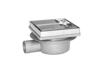 Adjustable floor drain with tile tray